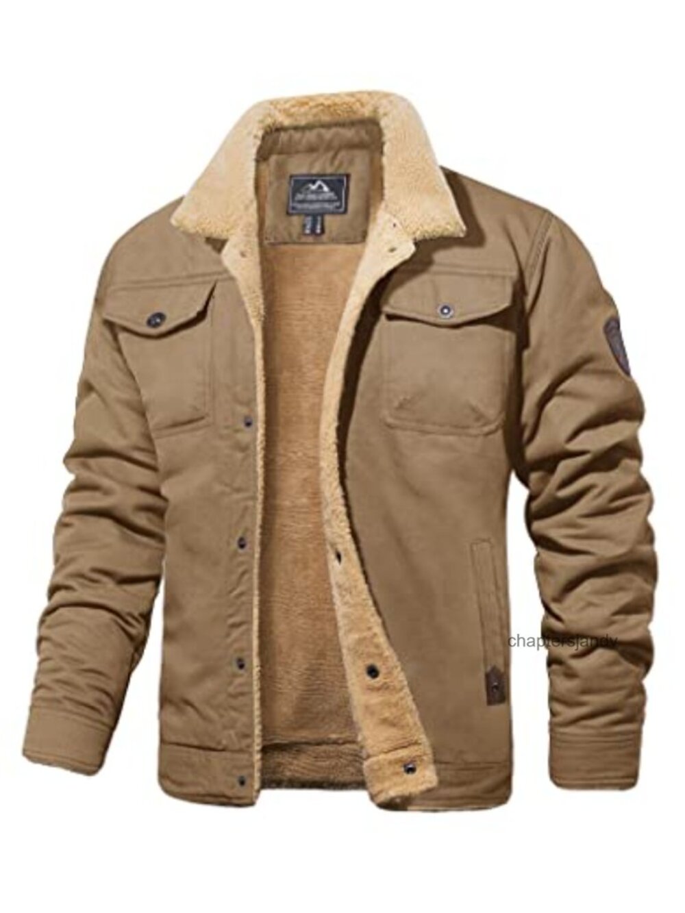 Mens Winter Jacket Fleece Lined Sherpa Warm Thicken Coat